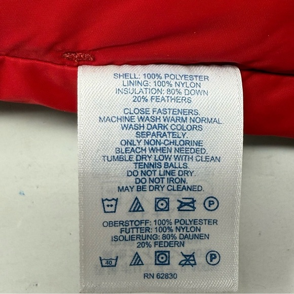 Lands End Women’s Down Puffer Vest Size XL Red Check Plaid Weather Resistant - Picture 4 of 10